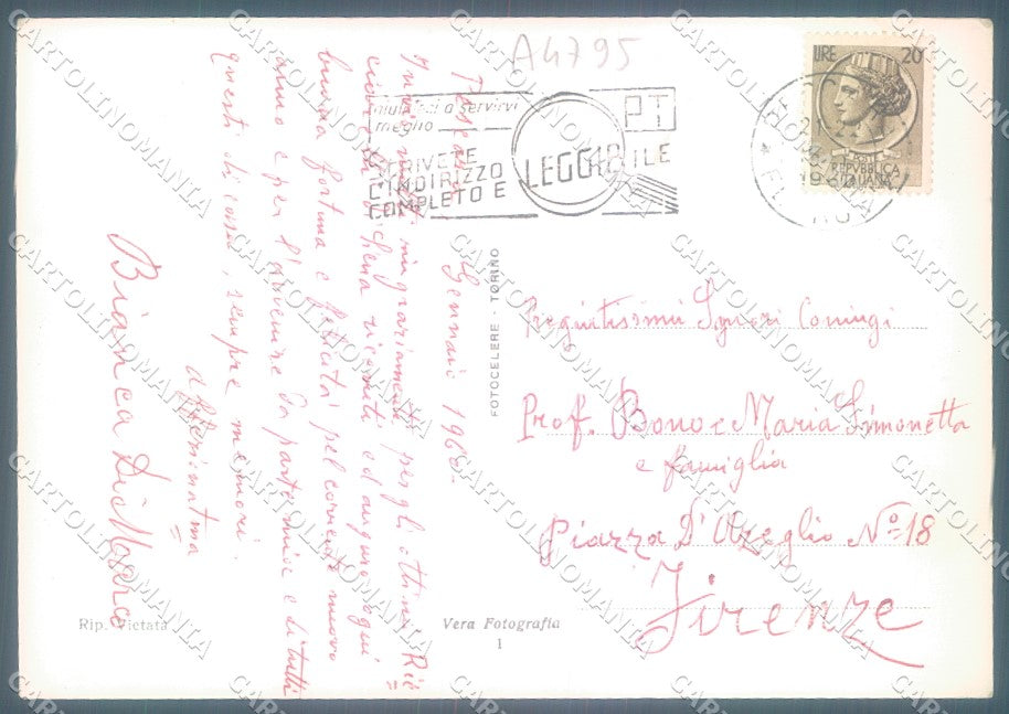 Pescara Città Lungomare Pineta Foto FG cartolina JK1790 – retro