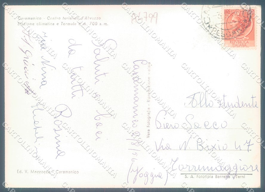 Pescara Caramanico Ponte sull'Orfenta Foto FG cartolina JK1792 – retro