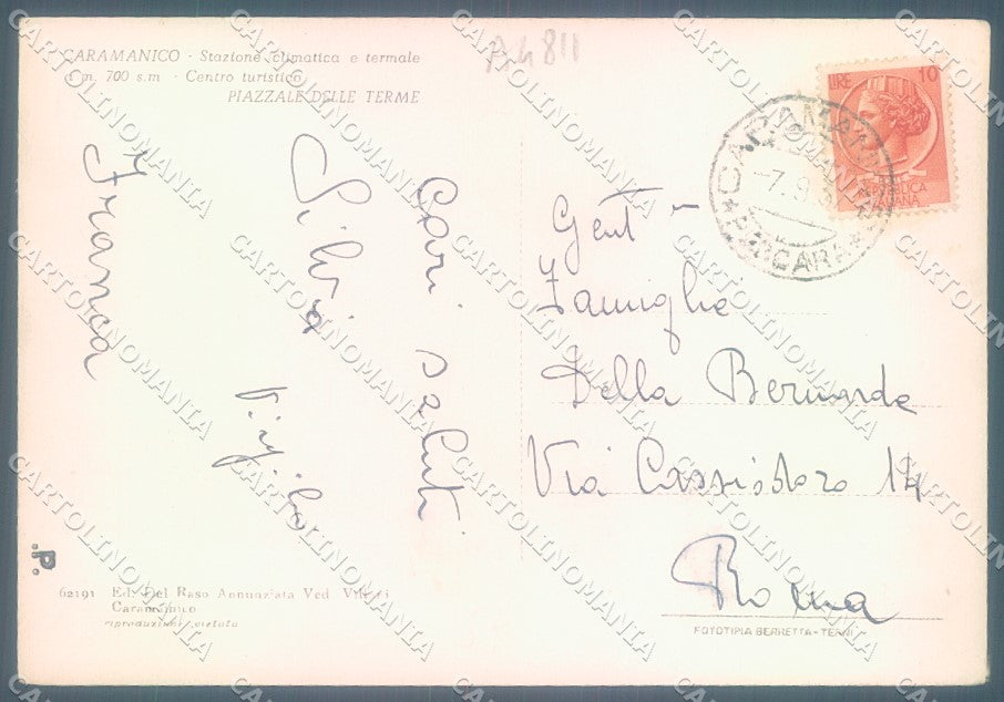 Pescara Caramanico Piazzale Terme FG cartolina JK1797 – retro