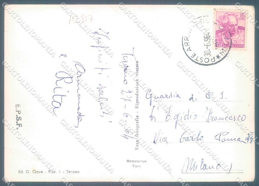 Teramo Città Gran Sasso PIEGHINA Foto FG cartolina JK1802 – retro