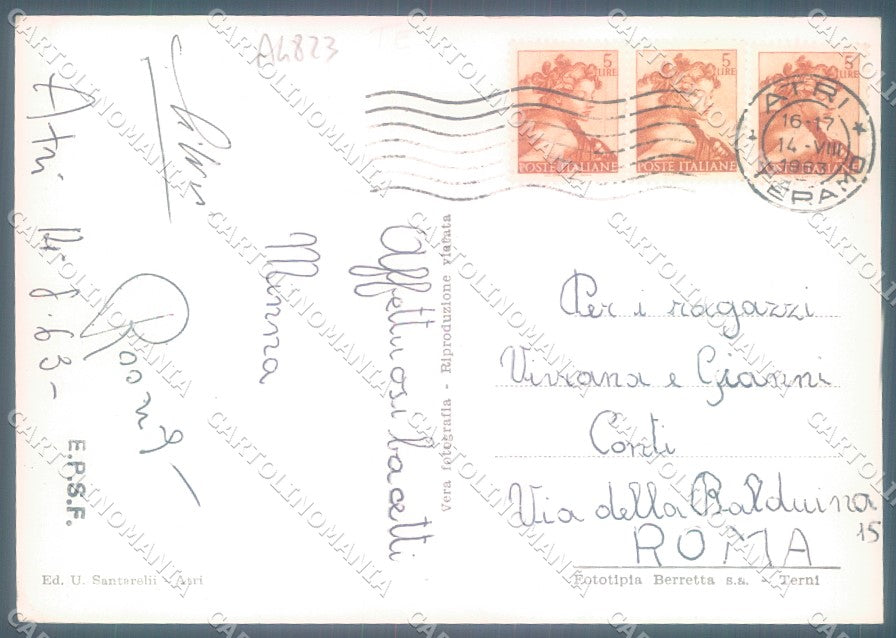 Teramo Atri Duomo Gran Sasso saluti da Foto FG cartolina JK1807 – retro