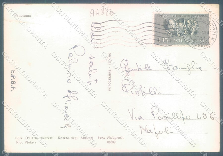 Teramo Roseto degli Abruzzi PIEGA Foto FG cartolina JK1809 – retro