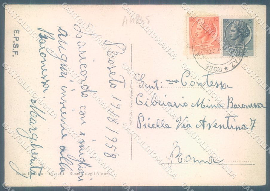 Teramo Roseto degli Abruzzi Piazza della Libertà FG cartolina JK1818 – retro