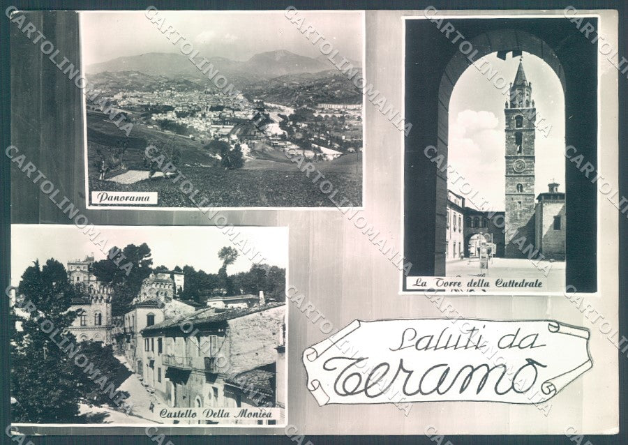 Teramo Città Torre Cattedrale Castello Monica saluti da Foto FG cartolina JK1821 – fronte