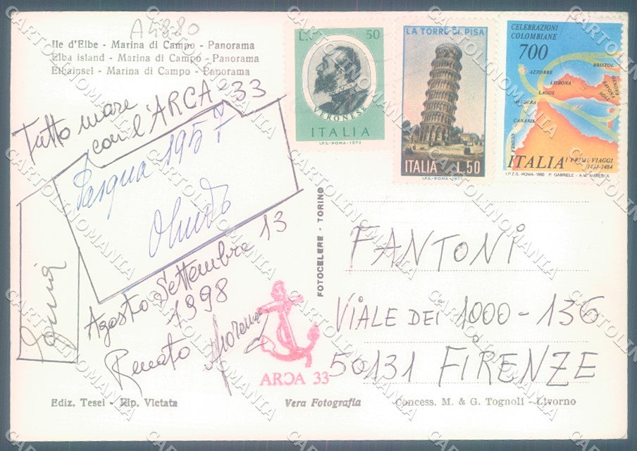 Livorno Isola d'Elba Marina di Campo Foto FG cartolina JK1830 – retro