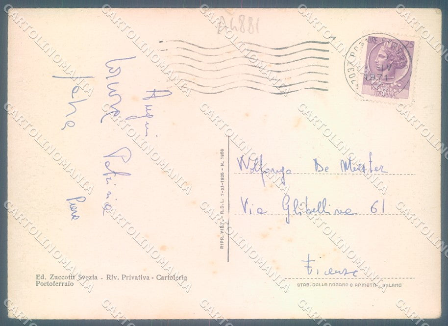 Livorno Isola d'Elba Portoferraio saluti da FG cartolina JK1831 – retro