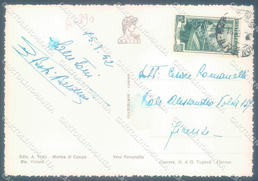 Livorno Isola d'Elba Marina di Campo Foto FG cartolina JK1835 – retro