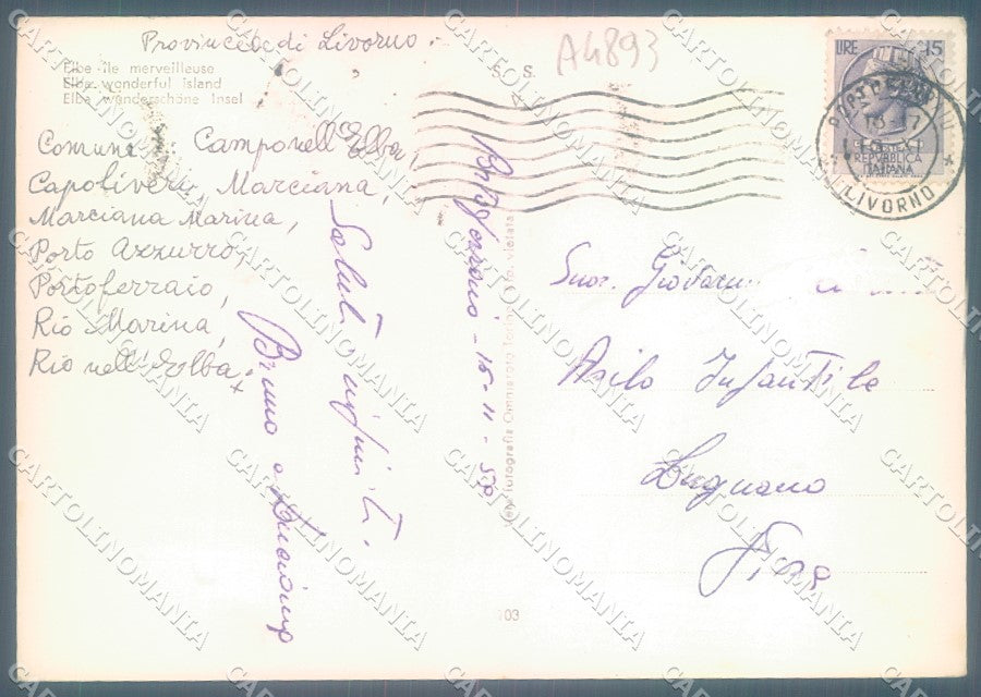 Livorno Isola d'Elba Foto FG cartolina JK1837 – retro
