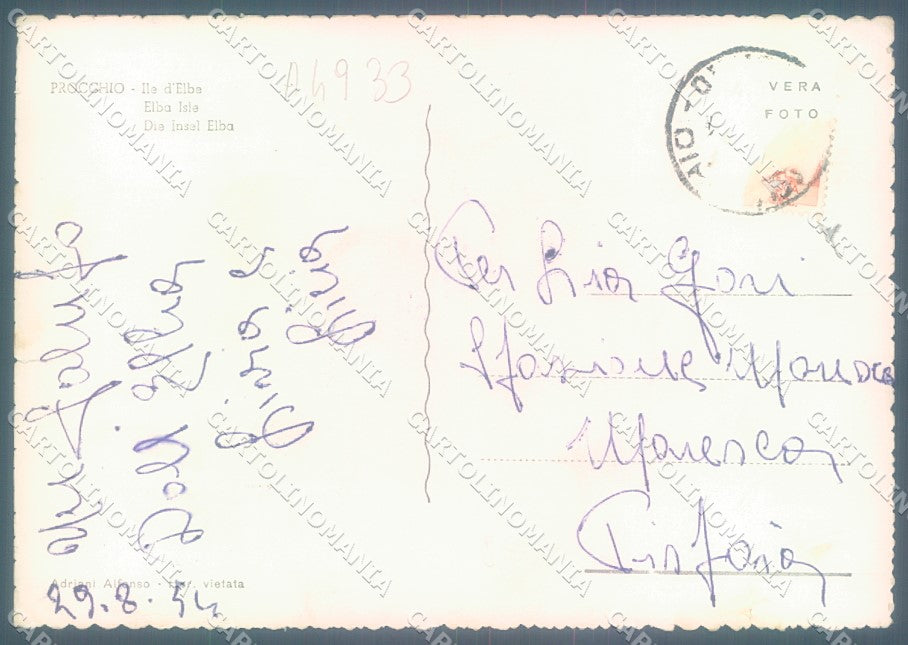 Livorno Elba Procchio STRAPPINO Foto FG cartolina JK1853 – retro