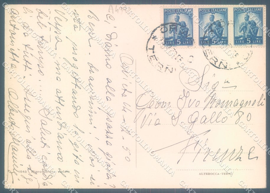 Terni Orvieto Alterocca 1645 PIEGA ANGOLO FG cartolina JK1869 – retro