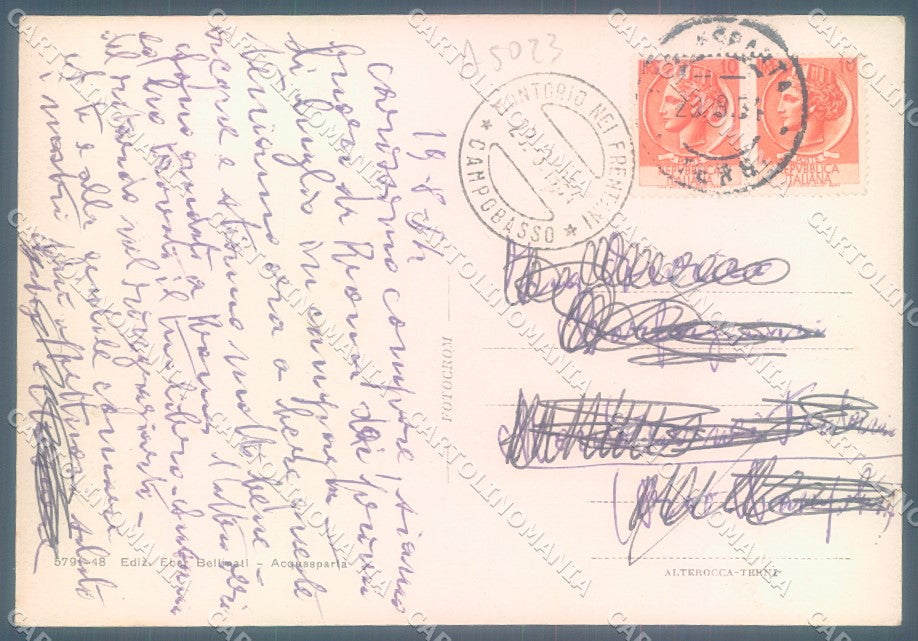 Terni Acquasparta Albergo Amerino Alterocca 5791-48 PIEGA FG cartolina JK1879 – retro