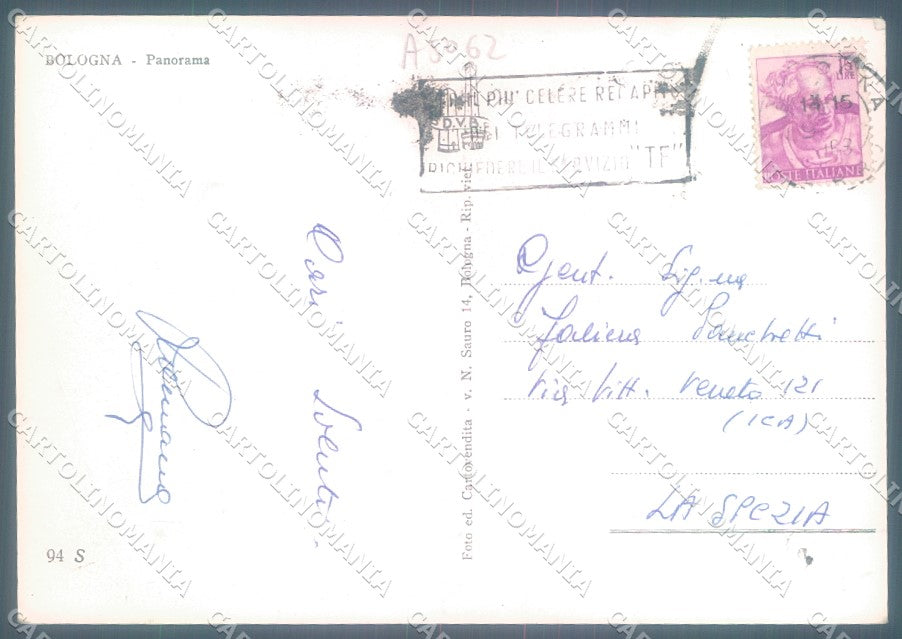 Bologna saluti da Foto FG cartolina JK1893 – retro