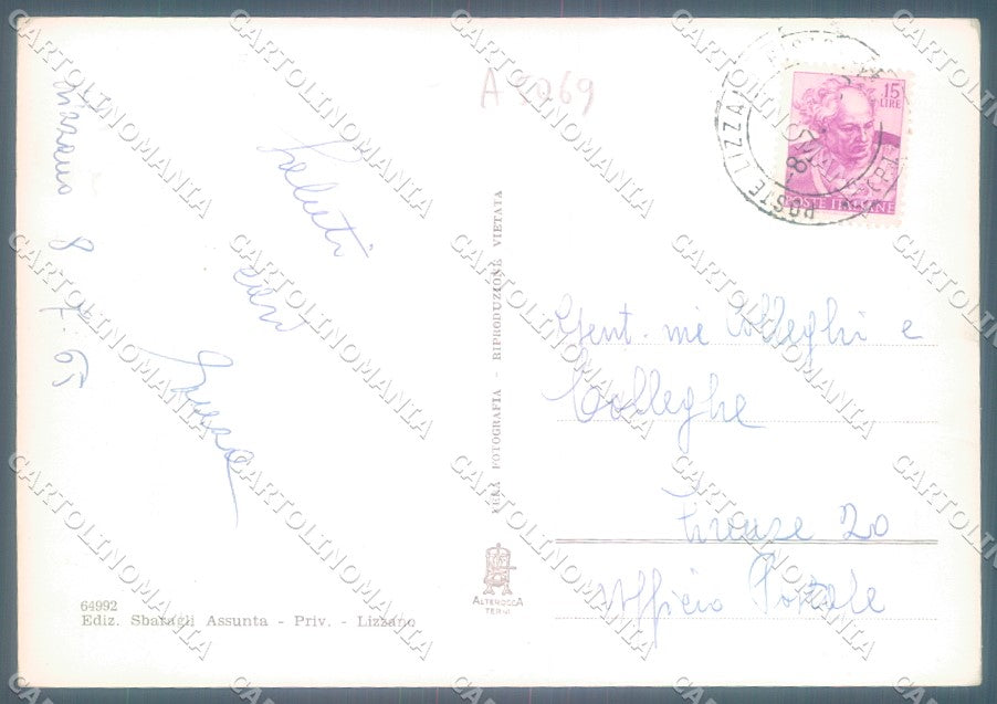 Pistoia Lizzano Pistoiese saluti da Alterocca 64992 Foto FG cartolina JK1899 – retro