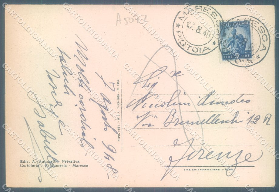 Pistoia San Marcello Pistoiese Maresca FG cartolina JK1901 – retro