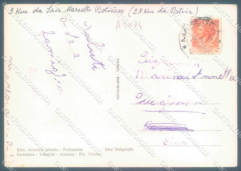 Pistoia San Marcello Pistoiese Maresca Foto FG cartolina JK1903 – retro