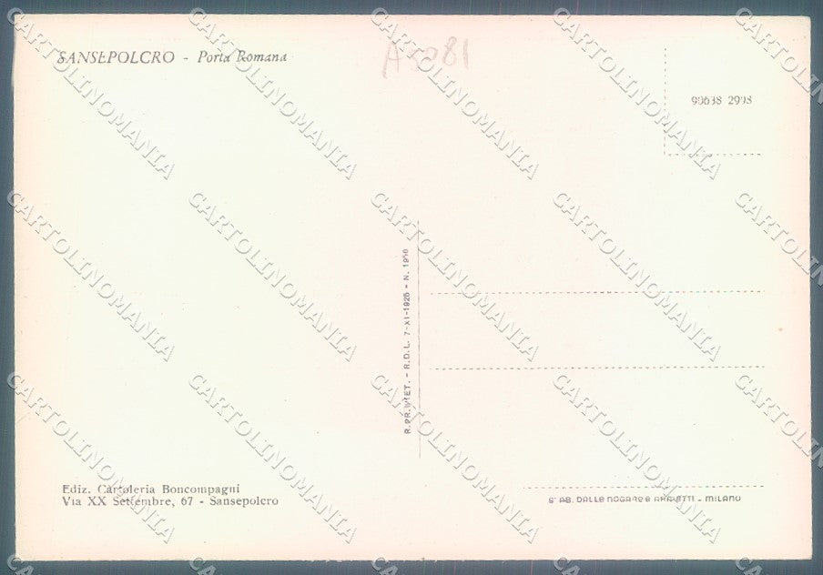 Arezzo Sansepolcro Foto FG cartolina JK1909 – retro