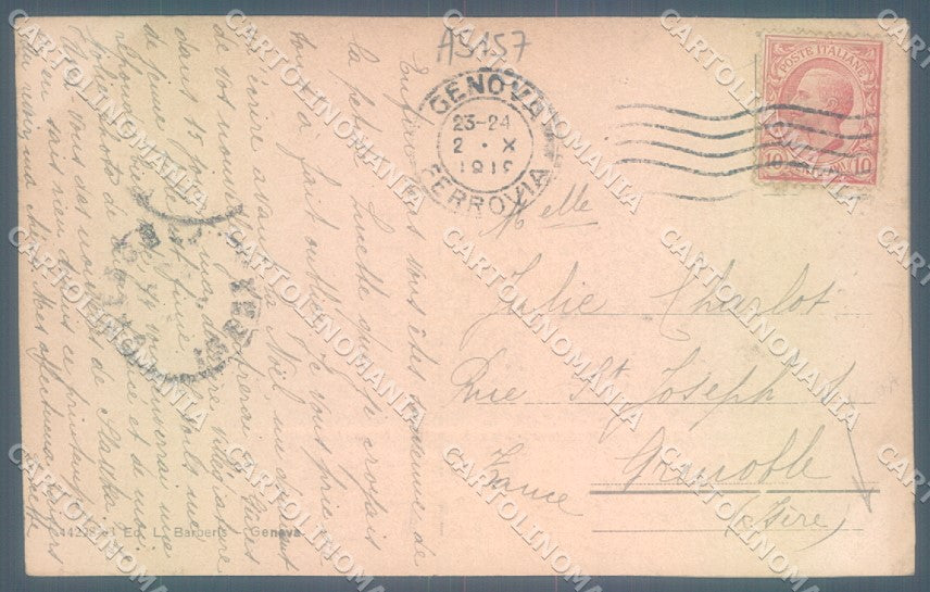 Genova Creto PIEGA ANGOLO cartolina JK1919 – retro