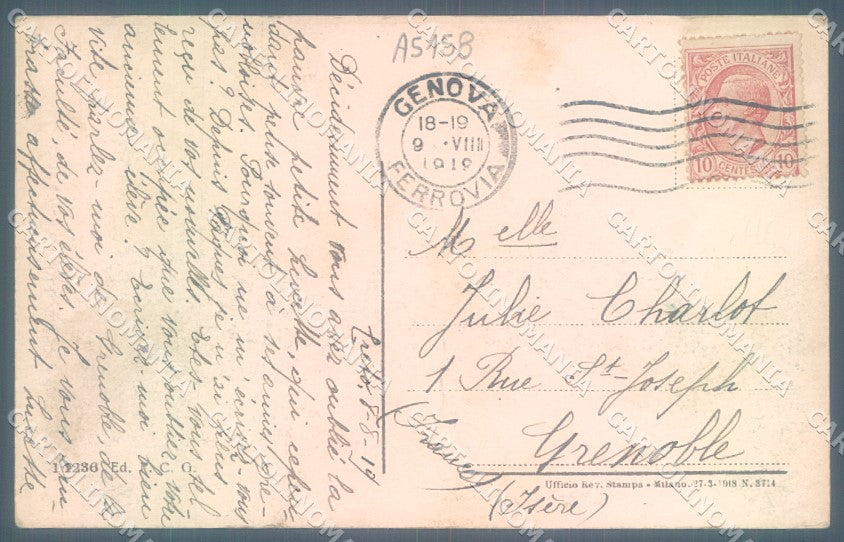 Genova Creto cartolina JK1920 – retro