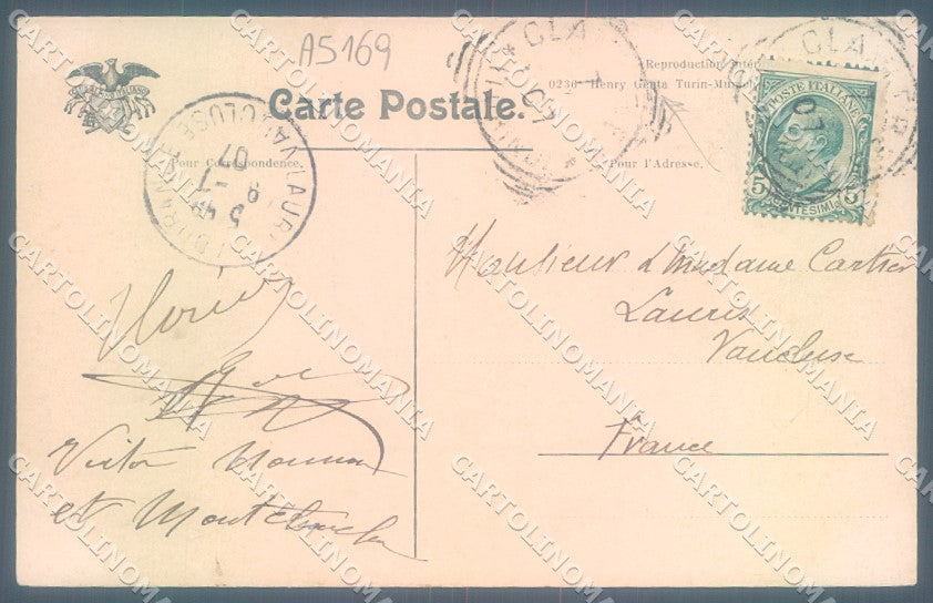 Torino Clavieres souvenir de cartolina JK1924 – retro