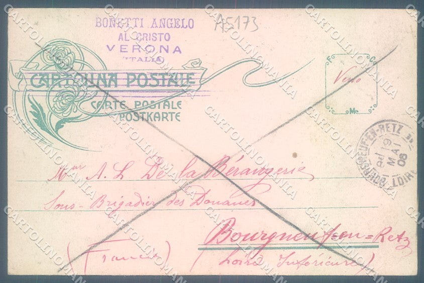 Verona Città Monumento Garibaldi Piazza Indipendenza cartolina JK1925 – retro