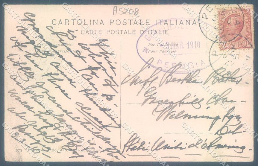 Perugia Città Grand Hotel Brufani cartolina JK1932 – retro