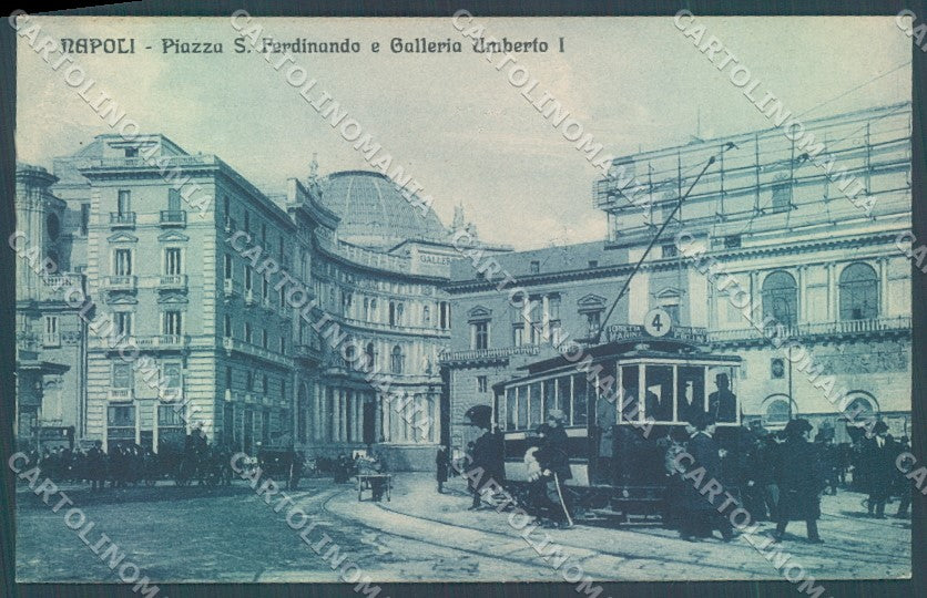 Napoli Città Tram Galleria Umberto I Piazza San Ferdinando cartolina JK1942 – fronte