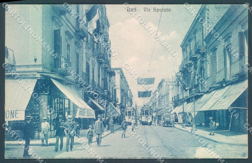 Bari Città Tram Via Sparano cartolina JK1946 – fronte
