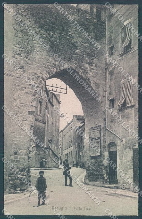 Perugia Città Porta Pesa Brunner 13590 cartolina JK1950 – fronte