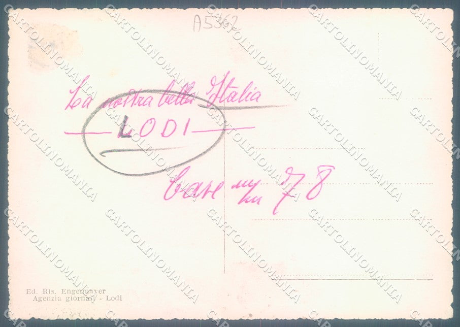 Lodi Città Fiume Adda Foto FG cartolina JK1956 – retro