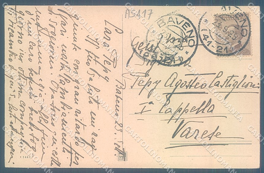 Verbania Lago Maggiore Baveno Modiano 1447 PIEGA ANGOLO cartolina JK1969 – retro