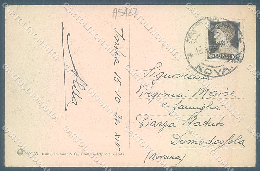 Verbania Lago Maggiore Intra Brunner 209-33 cartolina JK1976 – retro