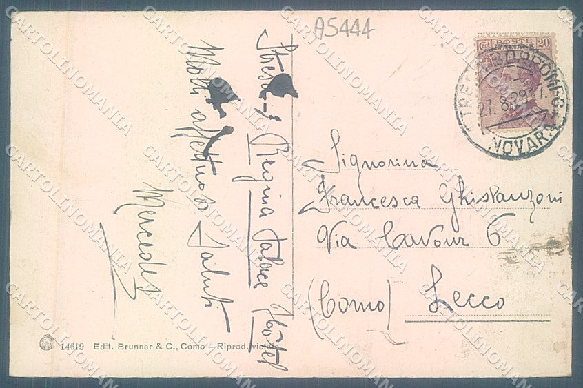 Verbania Lago Maggiore Stresa Isola Pescatori Brunner 14619 cartolina JK1983 – retro