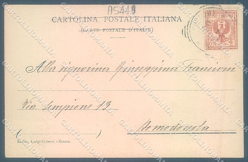 Verbania Lago Maggiore Stresa cartolina JK1985 – retro