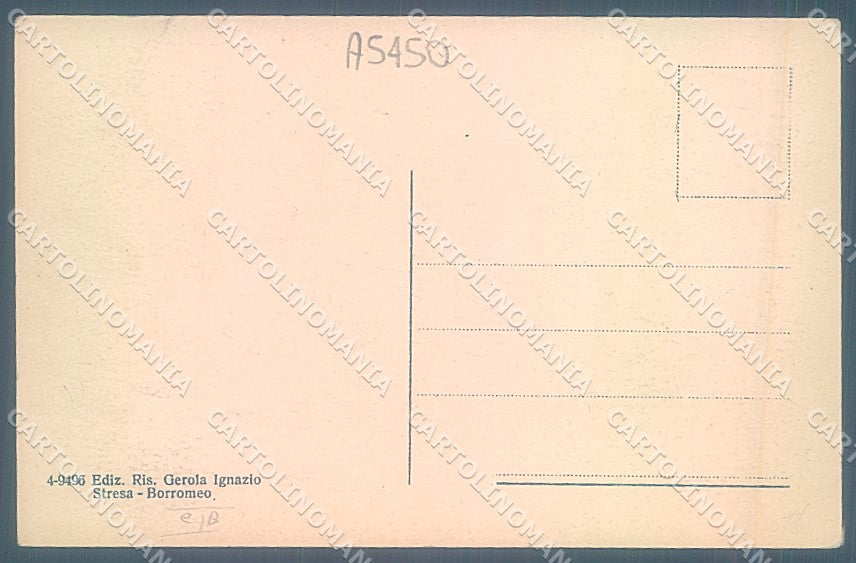 Verbania Lago Maggiore Stresa Borromeo cartolina JK1986 – retro