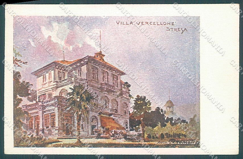 Verbania L. Maggiore Stresa Illustrata Villa Vercellone cartolina JK1997 – fronte