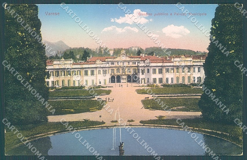 Varese Città Palazzo Municipale Giardino Pubblico cartolina JK2000 – fronte
