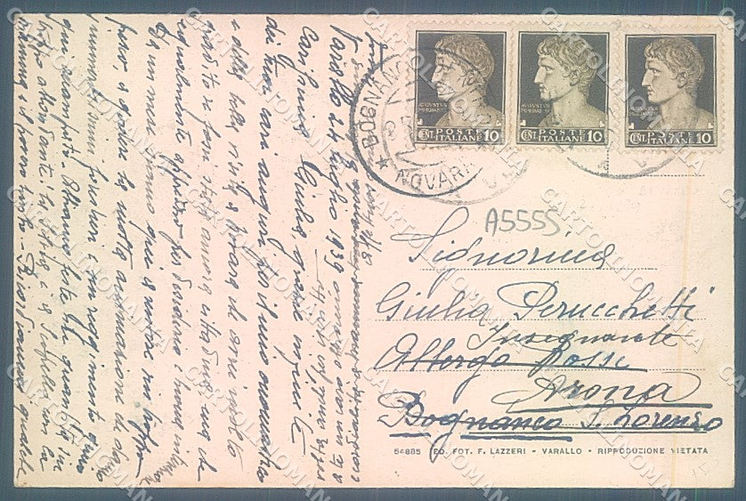 Vercelli Varallo Valsesia Funivia cartolina JK2033 – retro