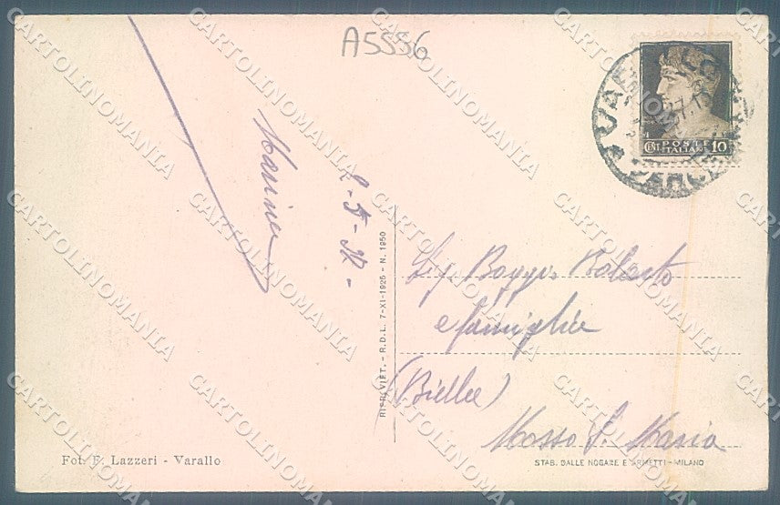 Vercelli Varallo Valsesia Sacro Monte cartolina JK2034 – retro