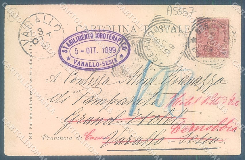 Vercelli Varallo Valsesia saluto da Genta 415 cartolina JK2035 – retro