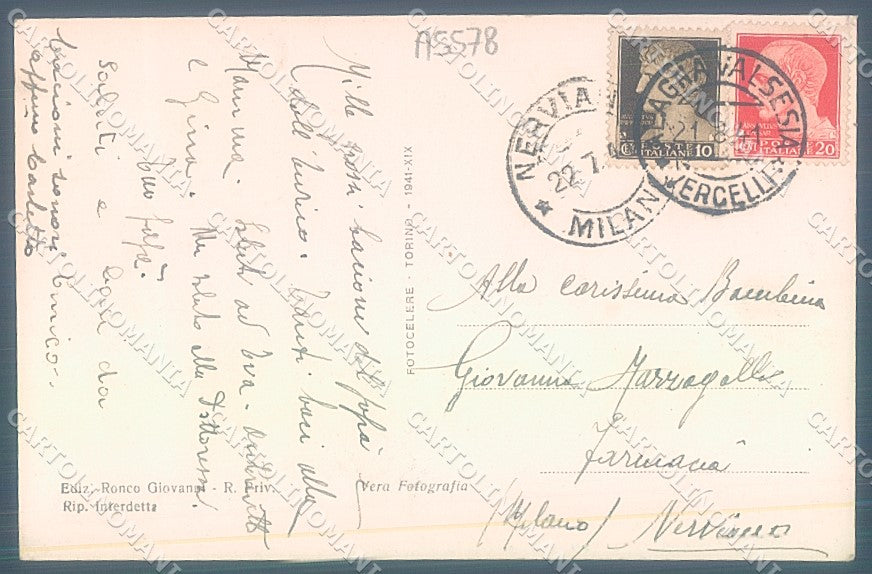 Vercelli Alagna Valsesia PIEGHE Foto cartolina JK2044 – retro