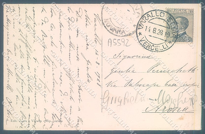 Vercelli Varallo Valsesia cartolina JK2050 – retro