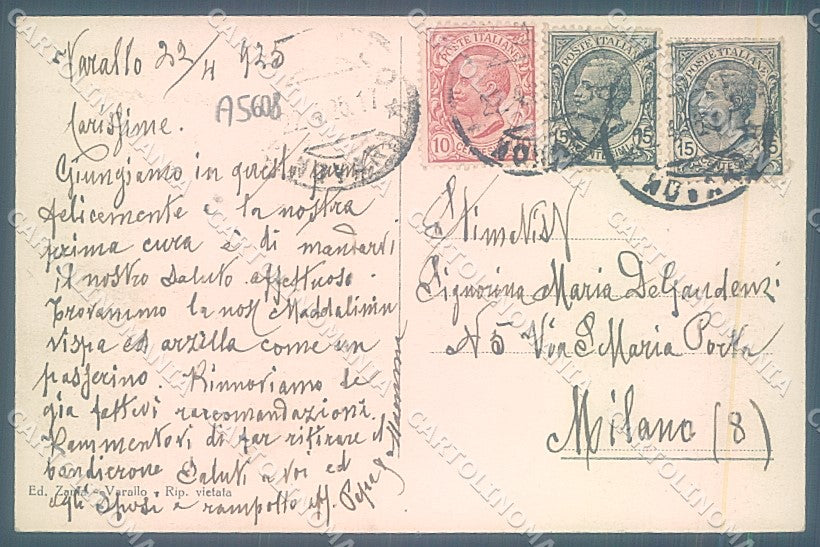 Vercelli Varallo Valsesia cartolina JK2057 – retro
