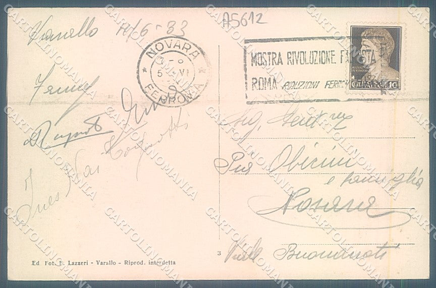 Vercelli Varallo Valsesia Ponte Crevola Foto cartolina JK2058 – retro