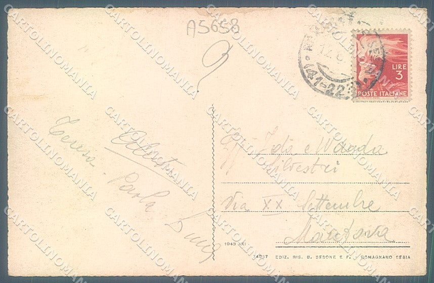 Novara Romagnano Sesia Passeggiata cartolina JK2075 – retro