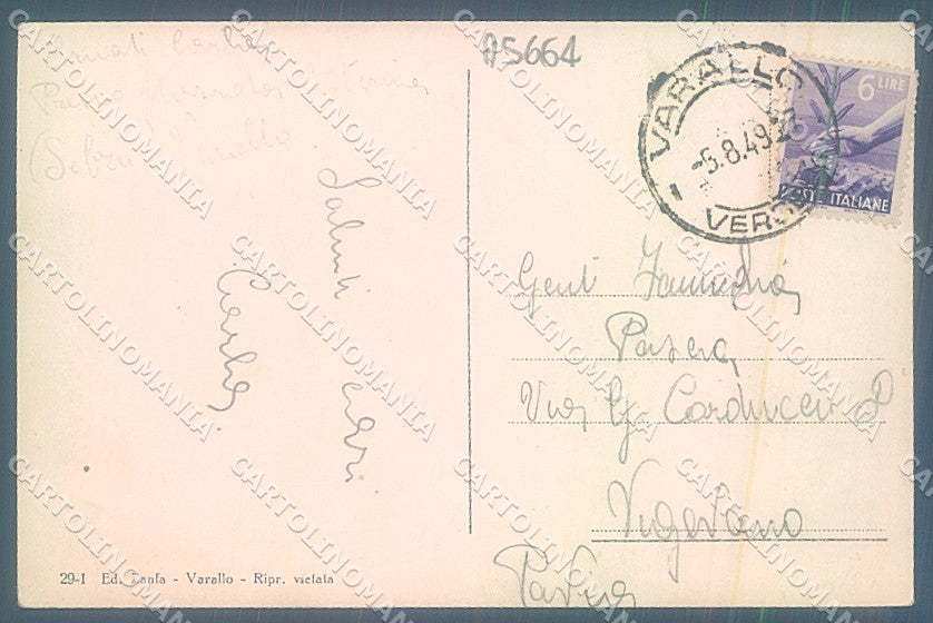 Vercelli Varallo Valsesia Sacro Monte cartolina JK2078 – retro