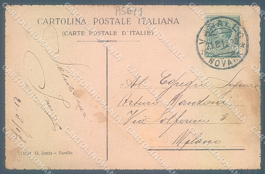Vercelli Varallo Valsesia cartolina JK2084 – retro
