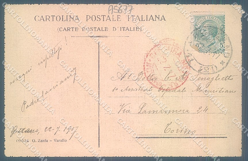 Vercelli Varallo Valsesia cartolina JK2089 – retro