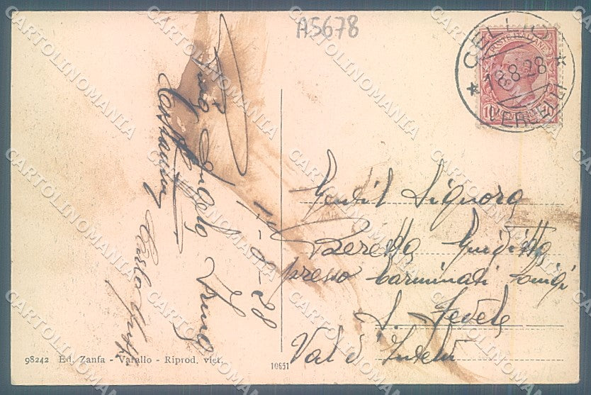Vercelli Varallo Valsesia cartolina JK2090 – retro