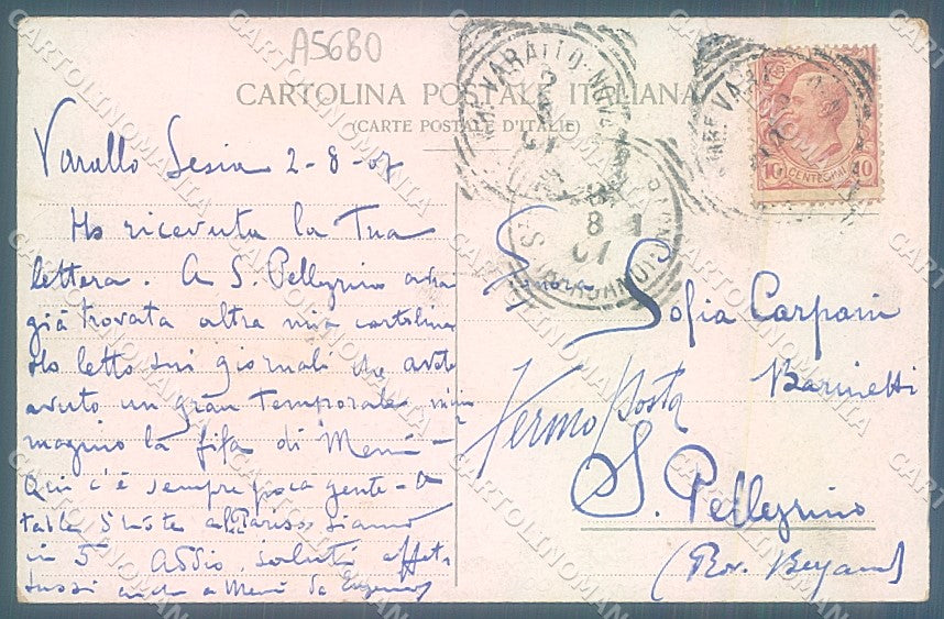 Vercelli Varallo Valsesia cartolina JK2091 – retro