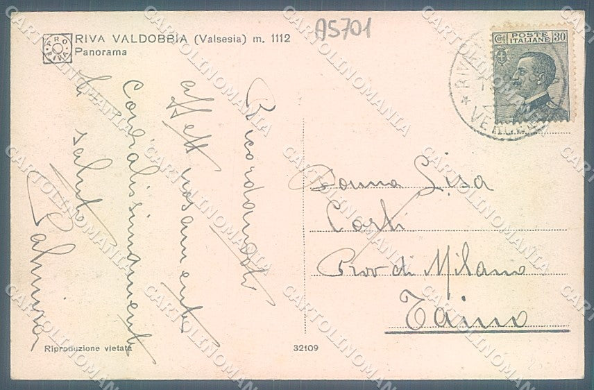 Vercelli Riva Valdobbia Valsesia cartolina JK2096 – retro